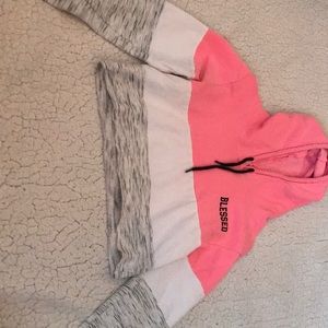 BLESSED size large cropped hoodie